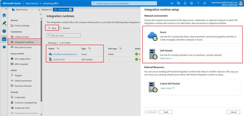 Integration runtimes
